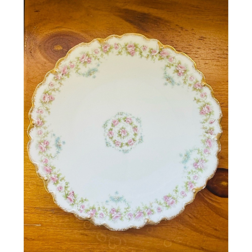 Theodore Haviland‎ Limoges Salad Plate France Pink Flowers Vintage
